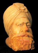 BEAUTIFUL ANTIQUE HAND CARVED MEERSCHAUM TOBACCO SMOKING PIPE SULTAN HEAD MAN  picture