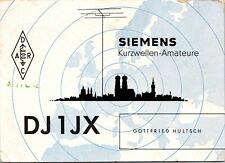 Vtg Ham Radio CB Amateur QSL QSO Card Postcard GERMANY DJ1JX SIEMENS 1961 picture