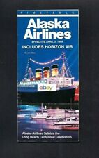 ALASKA AIRLINES & HORIZON AIR SYSTEM TIMETABLE 4-3-1988 QUEEN MARK LGB COVER  picture