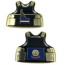 Idaho LEO Thin Blue Line Police Body Armor State Flag Challenge Coins C-011 picture