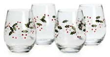 Pfaltzgraff Winterberry Set of 4 Stemless Hand Painted Wine Glasses picture
