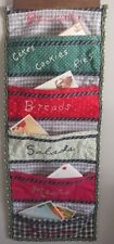 Vtg Handmade Recipe Holder/Divider Hand-Sewn Fabric Pcs w/Embroidered Stitched.  picture