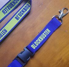 Lanyard Blockbuster Video 90s Retro Blue Yellow Keychain Necklace Key Holder picture
