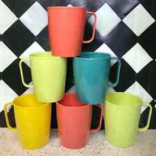 Mid Century Lustro Ware Plastic Cups Mugs Vintage C-20 Set of 6 Multicolor picture