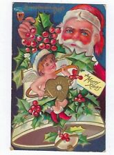 Early 1900's Christmas Postcard  Santa Sweetheart Series #1 Embossed Rare Find picture