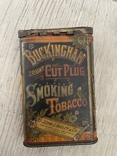 Vintage BUCKINGHAM BRIGHT CUT PLUG SMOKING TOBACCO VERTICAL POCKET TIN RARE picture