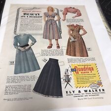 1948 Print Ad Ely & Walker E&W Quadriga Cloth Marilyn Maxwell Paper Doll Dresses picture