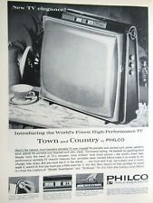 1961 Philco Town & Country TV Vintage Original Print Ad 8.5 x 11
