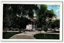 1924 City Park Shed Benches Pathways Trees Douglas Arizona AZ Posted Postcard picture