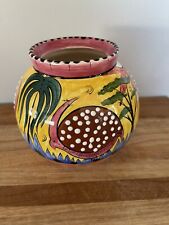 Vtg.  Pretty Multi-Color Hand painted Penzo Vase -Signed/Zimbabwe-African picture