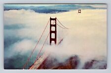 San Francisco CA- California, Golden Gate Bridge In The Fog, Vintage Postcard picture