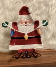CLEARANCE Christmas Santa Claus Holiday Cheer Ceramic Party Serving Tray Dish picture