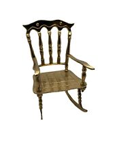 Small Vintage Solid Brass Rocking Chair 6”x4.5”x3.25” picture