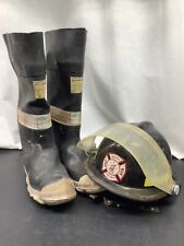 Vintage Cairns & Bros Firefighter Fireman  Helmet And Boots Scotia NY picture