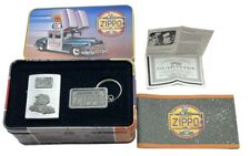 Vintage 1998 Zippo Car Chrome Zippo Lighter With Keychain Collectible Tin New picture