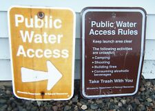 2 Retired MN DNR Aluminum Signs - Public Water Access & Access Rules picture