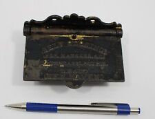 Antique Cast Iron Match Safe Self Closing Patent Applied for D.M CO - Pre 1864 picture