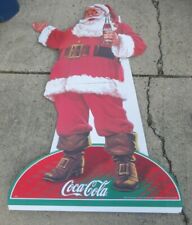  Vintage Coca Cola Santa w/ Bottle Christmas Cardboard Sign Advertisement C picture