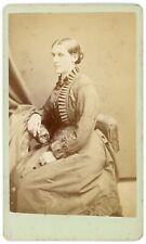CIRCA 1880'S CDV Lovely Older Woman Victorian Ruffled Dress Nock Cleveland, OH picture