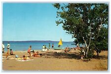 c1950's Crystallia Beach On Crystal Lake Pilgrim Frankfort Michigan MI Postcard picture
