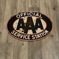 Original AAA Official Service Station Porcelain Double Sided Sign picture