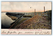 1906 Grave of War Eagle on the Bank of Missouri Sioux City IA Postcard picture