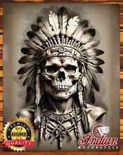 Indian Motorcycles - Since 1901 - Indian Skull - Rare - Metal Sign 11 x 14 picture