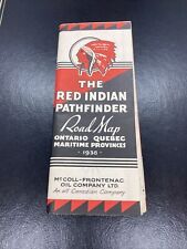 Vtg 1938 Red Indian Pathfinder Road Map Ontario Quebec Maritime McColl Frontenac picture