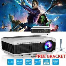 6000LM LED Movie Projector Multimedia HDMI USB 7500:1 Ceiling Projection Game picture