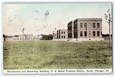 1913 Dormitory & Receiving Building US Naval Training Chicago Illinois Postcard picture