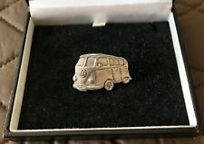 GREAT PEWTER BADGE/BROOCH/LAPEL PIN - EARLY VW CAMPER VAN picture
