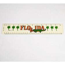 Vintage Nanco Souvenir Florida Plastic Ruler Gator Palm Trees Made in Hong Kong picture