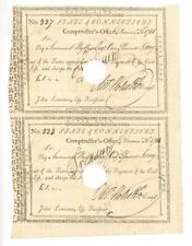 Uncut Pair of Pay Orders both Signed by Oliver Wolcott Jr. - Connecticut Revolut picture