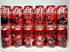 Marvel Soda Coca-Cola Coke Set of 12 Collectible Limited Open Cans Hulk Deadpool picture