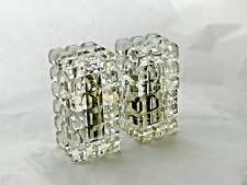 Pair Mid-Century (20th Century) Modern Cut Crystal Table Cigarette Lighters picture