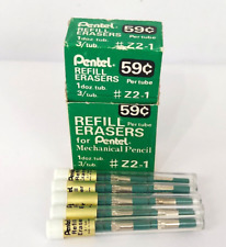 vtg pentel mechanical pencil refill erasers 5 nos tubes in original box picture