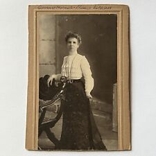 Antique Cabinet Card Photo Lovely Woman ID Belle Webb Los Angeles CA picture