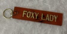 Vintage Foxy Lady Keychain Tortoise W/Etched Gold Letters New Old Stock picture
