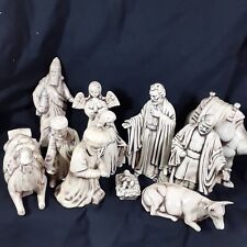Vintage 10 Pieces Nativity Set Christmas Creche Manger Figurines 1979 Creme 9 In picture