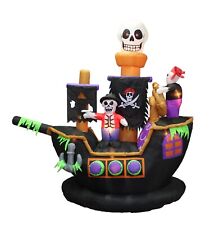 Halloween Inflatable Pirate Ship Skeletons Crew Air Blown Blowup LED Decoration  picture