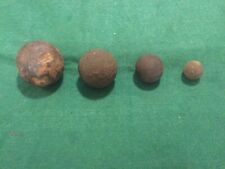 LOT OF (4) EXCAVATED  CIVIL WAR CANNON BALLS GRAPESHOT picture
