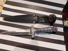 RARE VINTAGE O.M.O.R. SKULL DEATH HEAD DAGGER KNIFE  & SCABBARD JAPAN 1960s picture