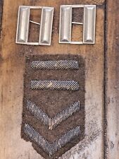 WWI US Army Coffin Style Captain Rank Insignia & Bullion Hashmark Set L@@K picture