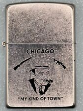 Vintage 2004 Al Capone Chicago My Kind Of Town Chrome Zippo Lighter NEW picture