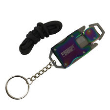 Defender-Xtreme Chain Keyring Mini Pocket EDC Knife Stainless Steel Rainbow New picture