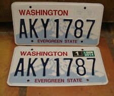 E22 - WASHINGTON 2014 EMBOSSED LICENSE PLATE PAIR AKY1787 picture
