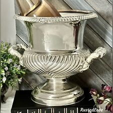 Antique Georgian Sheffield Plate Champagne Bucket Wine Cooler w/Crest c. 19th picture