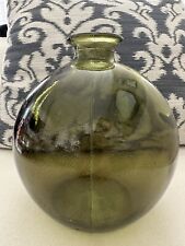 Mediterranean Style Spanish Handblown Green Recycled Glass Bottle picture