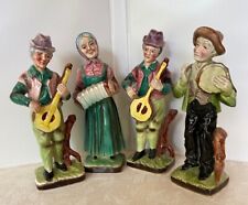 Vintage Ceramic Folk Band -  Old Accordion Lady, Mandolins, Tamborine (Japan) picture
