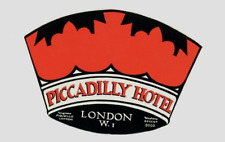 1940's-50's Piccadilly Hotel London UK Label Original Crown picture